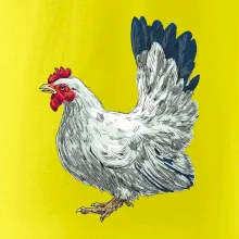 Slepice kreslená bílá