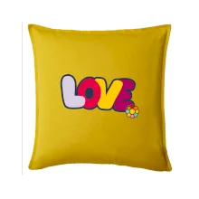 Love nápis s květinou