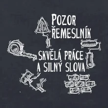 Pozor řemeslník skvělá práce silný slova Pozor řemeslník skvělá práce silný slova