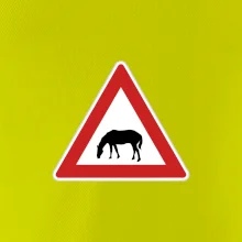 Dopravní značka - Pozor pasoucí se kůň