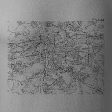 Mapy měst černobílé Praha