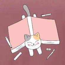 Učení na státnice kočka