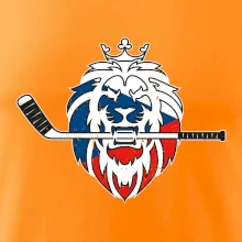 Lev s hokejkou v tlamě - Česká vlajka