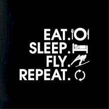 Eat sleep fly repeat - skoky na lyžích