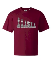 Šachové figurky v řadě - kreslené