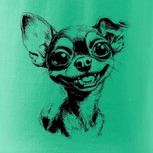 Černobílá karikatura čivava