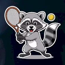 Mýval hraje tenis kreslený