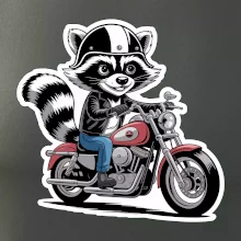 Mýval na motorce kreslený