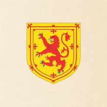 Skotský lev na hrudi