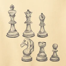 Šachové figurky kreslené