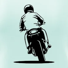 Motorkář na zádech - silnice
