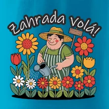 Zahrada volá - zahradník a slunečnice