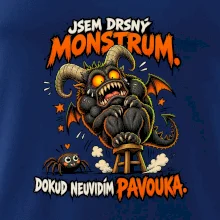 Drsné rohaté monstrum se bojí pavoučka
