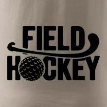 Field hockey míček a nápis