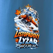 Listopadový lyžař král zasněžených svahů