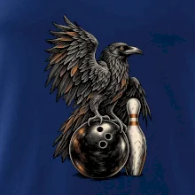 Bowling havran s koulí a kuželkou