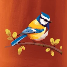 Sýkorka modřinka kreslená