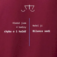 Hledání haléře bilance sedí