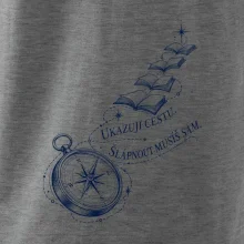 Ukazuji cestu kompas a schody z knih