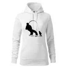 Rybář tahající rybu