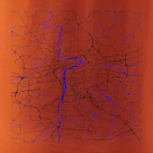 Praha - Mapa s vodními toky