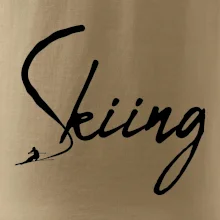 Skiing nápis lyžař