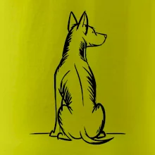 Pes kreslený zezadu