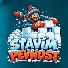 Rodinná vánoční trička - Stavím pevnost táta sněhová bitva