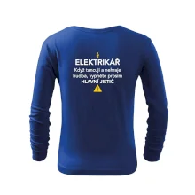 Elektrikář - hlavní jistič - Nápis na zádech