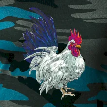 Kohout kreslený bílý