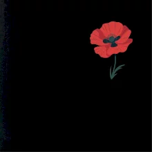 Vlčí mák kreslený na prsu