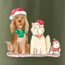 Veselé vánoce - pes, křeček a kočka