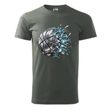 Kovový basketbalový míč s elektrickými střepy
