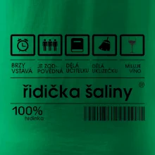 Čárový kód - řidička šaliny