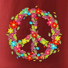 Peace symbol červené květiny