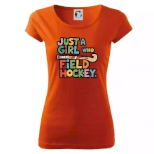 Barevný nápis Just a girl who loves field hockey