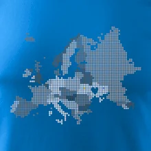 Mapa Evropy - srdce v Ukrajině