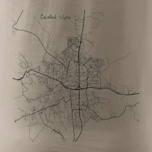 Česká Lípa - Mapa černobílá