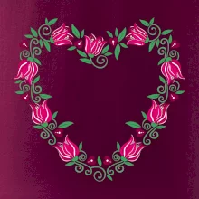 Červené tulipánové srdiečko (Pecka design)