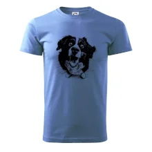 Černobílá karikatura Bernský salašnický pes