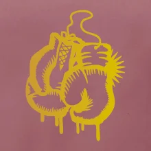 Box rukavice - zlatý potisk