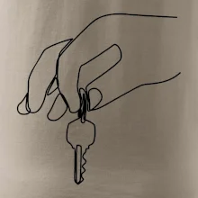 Klíče a ruka jedním tahem