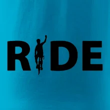 Ride - nápis s cyklistou