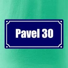 Jméno a věk - uliční cedule - modrá