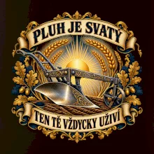 Posvátný pluh s pšeničnou svatozáří