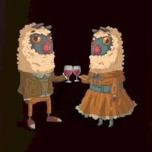 Alpaky s vínem pár