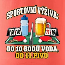 Sportovní výživa -  do 10 bodů voda, od 11 pivo