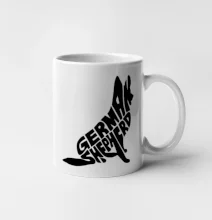 Německý ovčák sedící napis