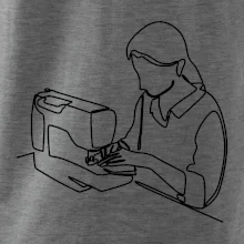 Švadlena a šicí stroj jedním tahem