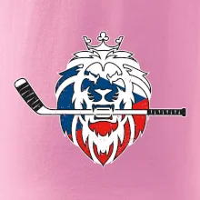 Lev s hokejkou v tlamě - Česká vlajka